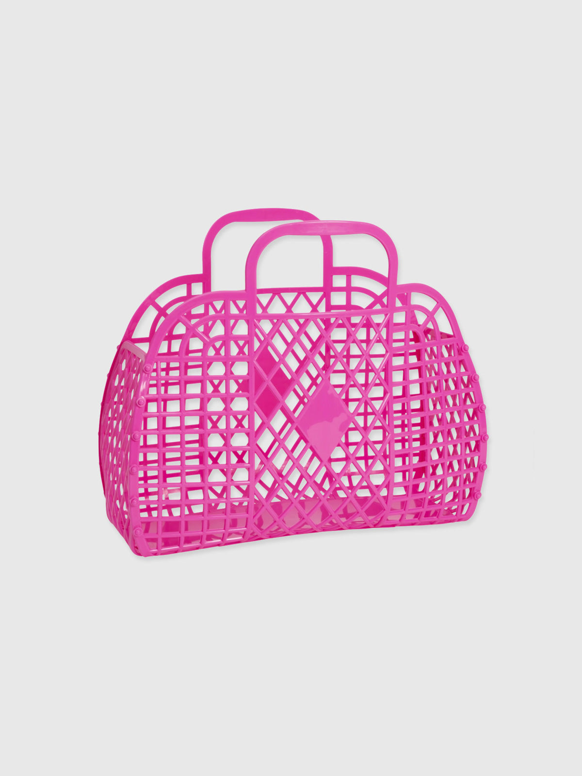 Jellies Retro Basket Jelly Bag - Medium - Hot Berry Pink
