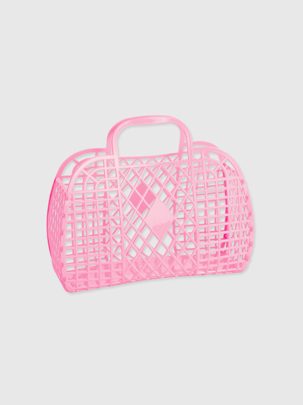 Jellies Retro Basket Jelly Bag - Medium - Soft Bubblegum Pink