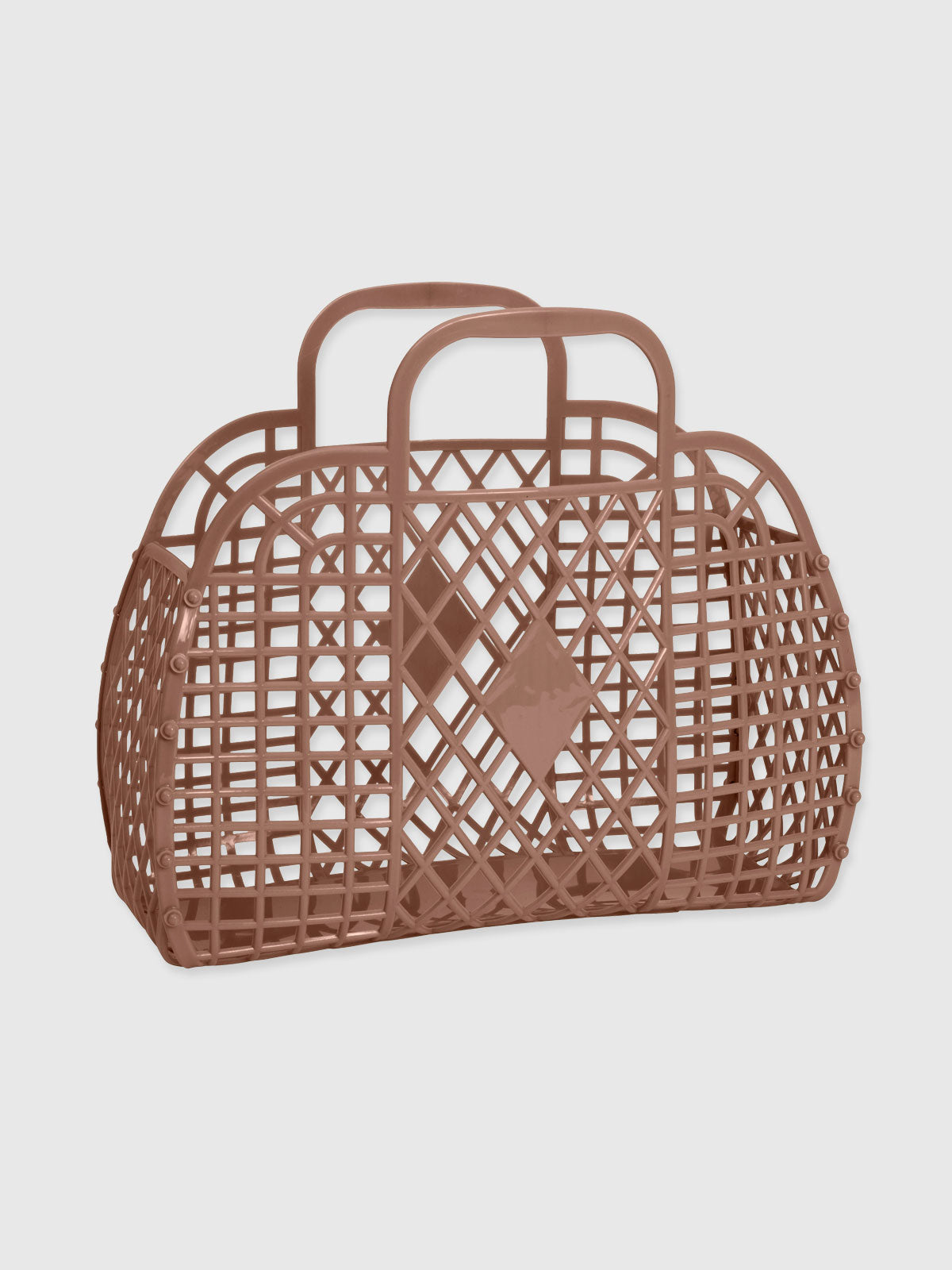 Jellies Retro Basket Jelly Bag - Large - Mocha Brown