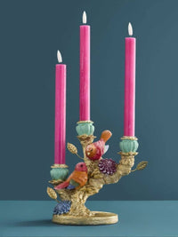 Birds on a Branch 3 Arm Candelabra Candle Holder