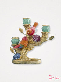 Birds on a Branch 3 Arm Candelabra Candle Holder