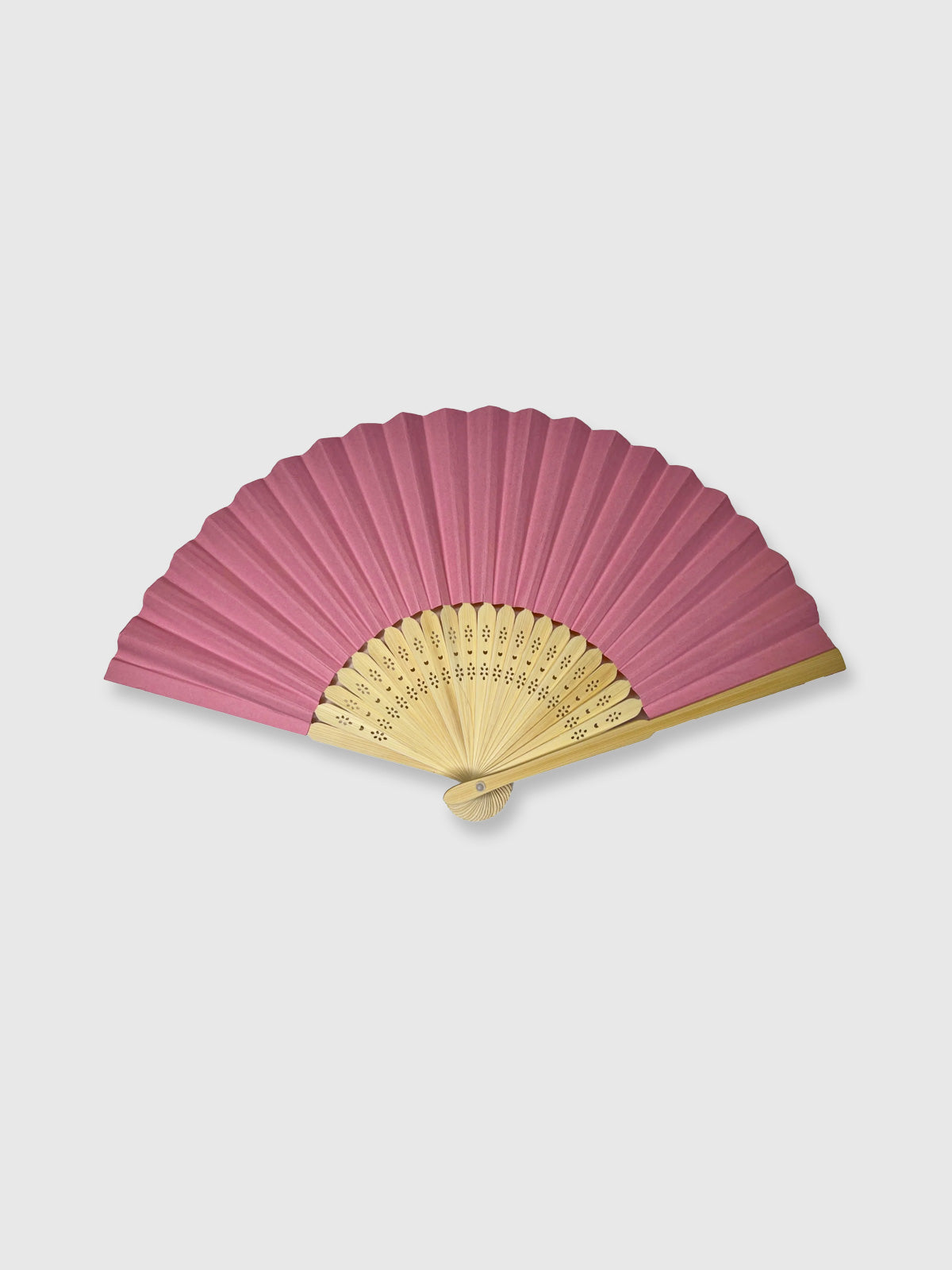 Wooden Paper Hand Fan - Pink