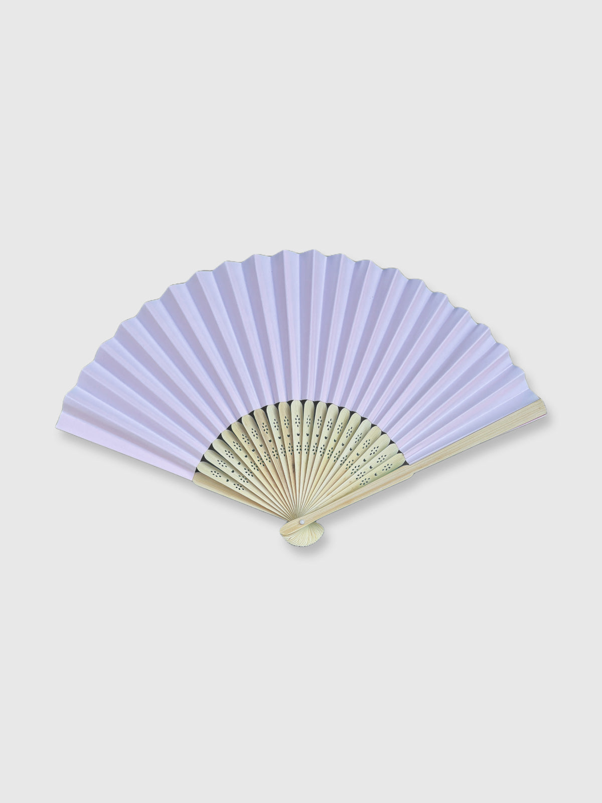 Wooden Paper Hand Fan - Light Pink