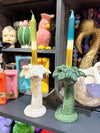 Palm Tree Shaped Candle Holder - Cream