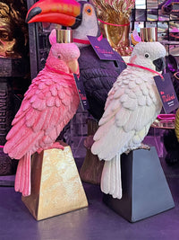Cockatoo Parrot Bird Candlestick Holder - Pink