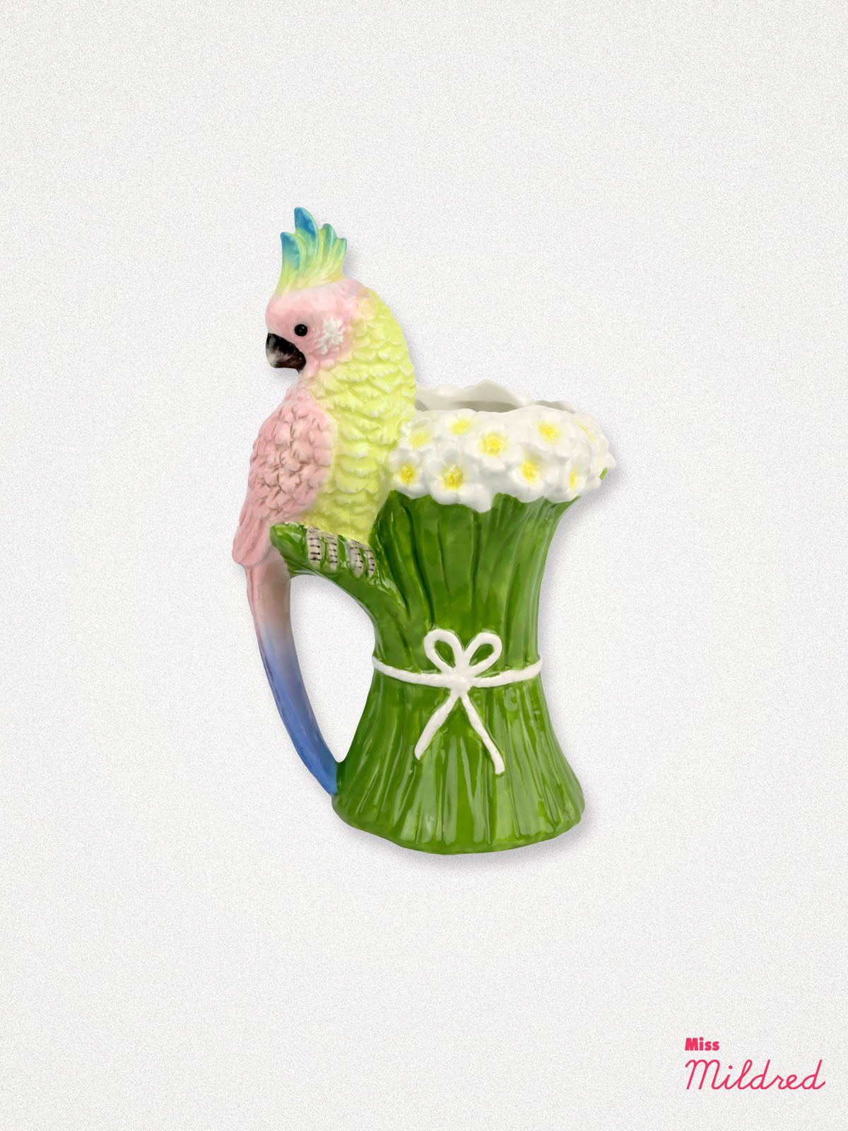 Colourful Paradise Parrot Ceramic Jug - 22cm
