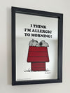 Peanuts Framed Mirror - Allergic To Mornings Snoopy