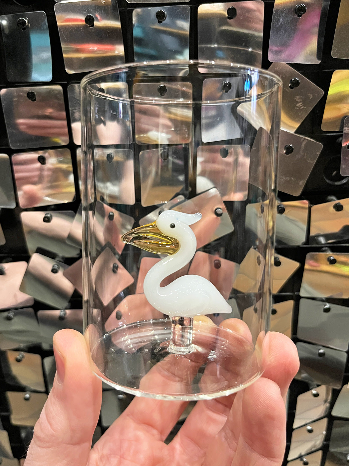 3D Animal in Glass Tumbler - Pelican
