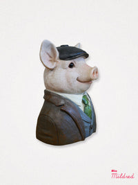 Pig Bust Statue - 17cm