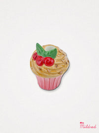 Cherry Cupcake Shaped Ceramic Candle Holder
