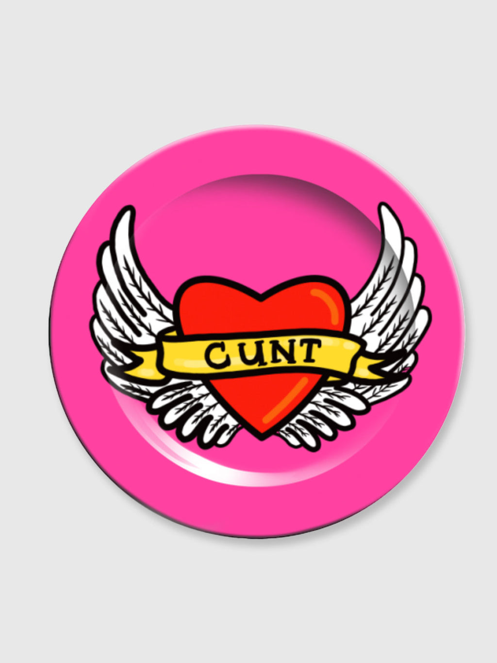 Side Plate 6" - Cunt - Pink with Heart
