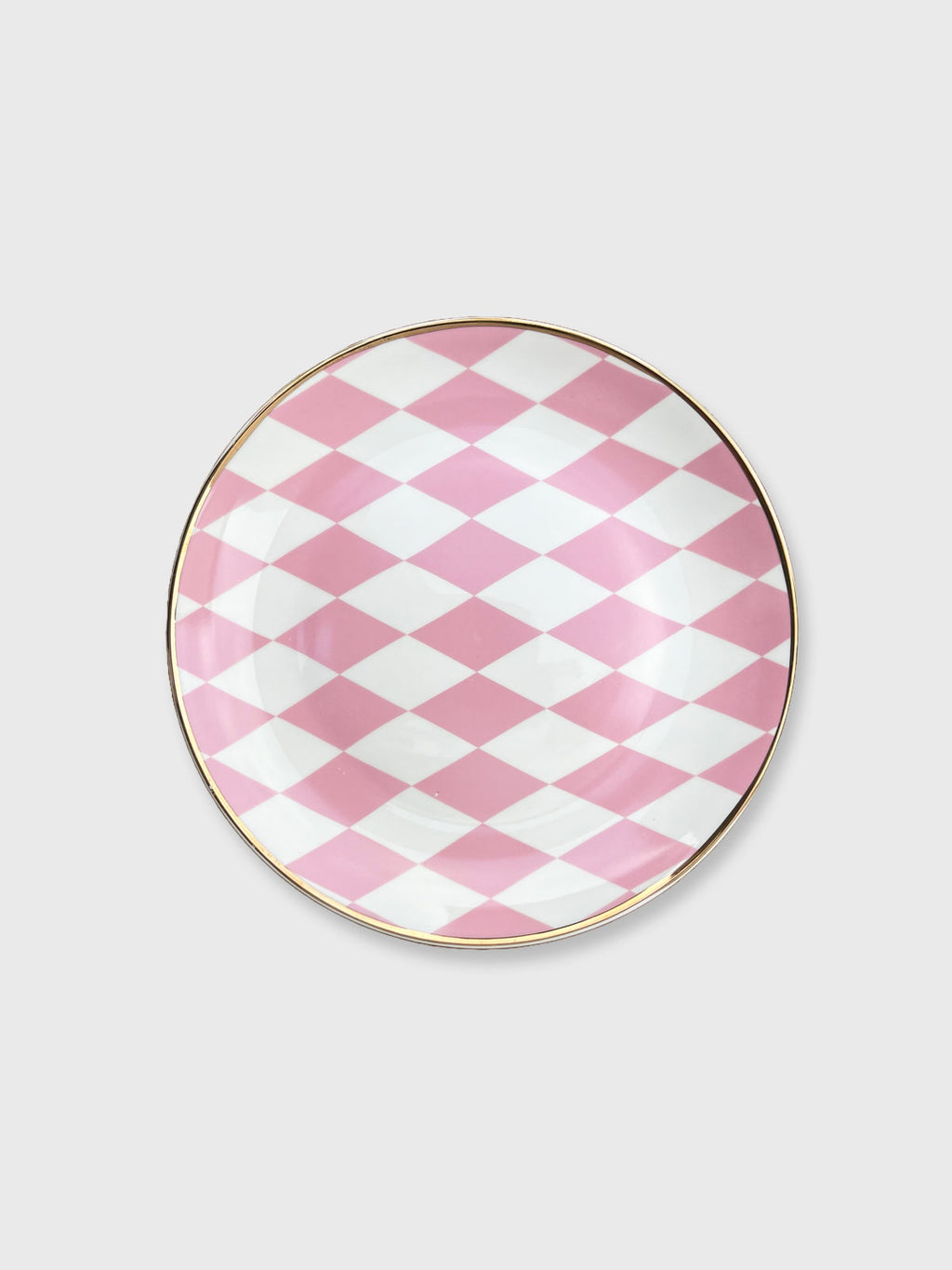 Pink and White Harlequin Plate