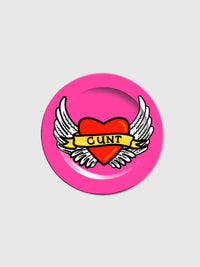 Side Plate 6" - Cunt - Pink with Heart