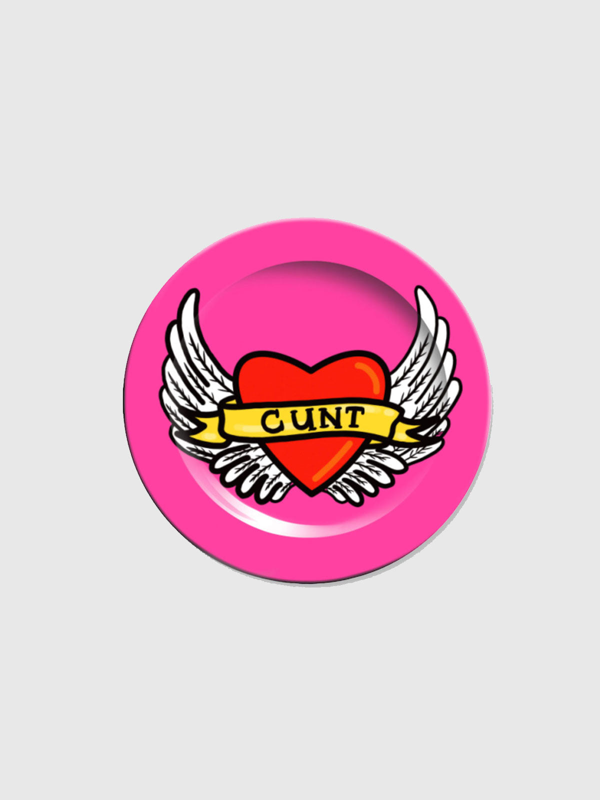 Side Plate 6" - Cunt - Pink with Heart