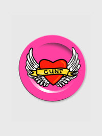 Side Plate 6" - Cunt - Pink with Heart
