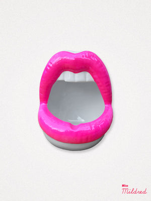 Pink Mouth and Lips Storage Pot