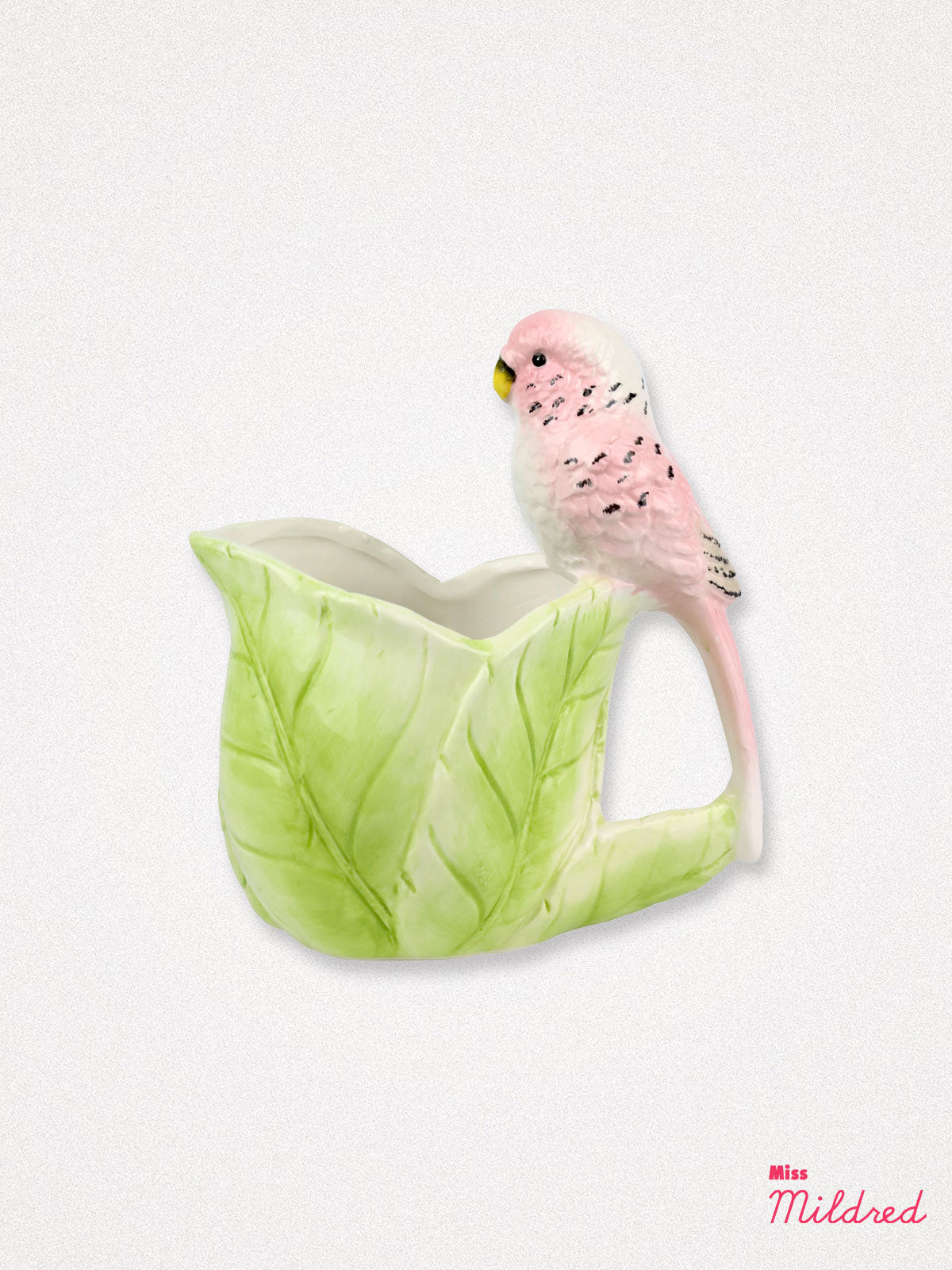 Pink Paradise Bird Ceramic Jug - 17cm