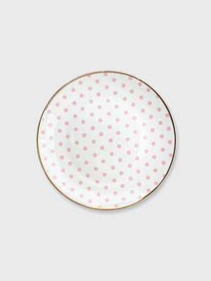 Pink and White Polka Plate