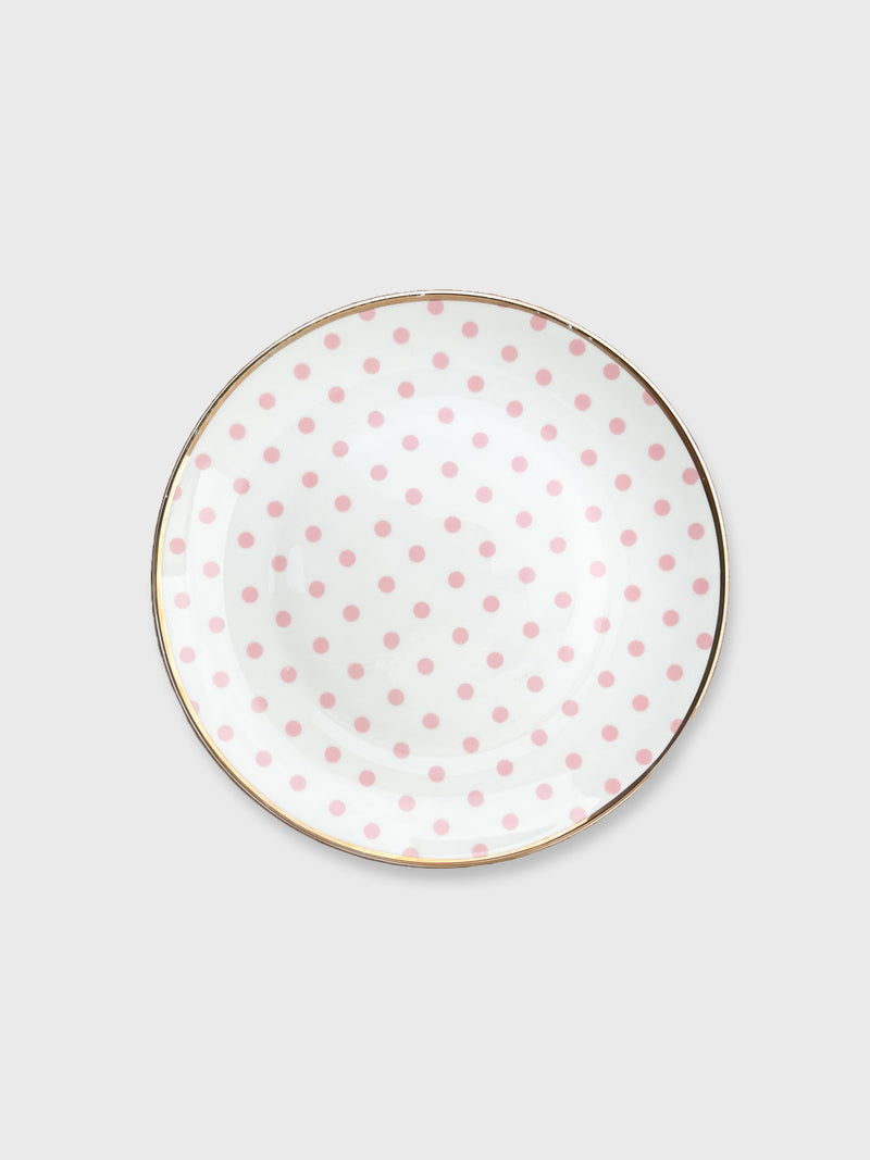 Pink and White Polka Plate