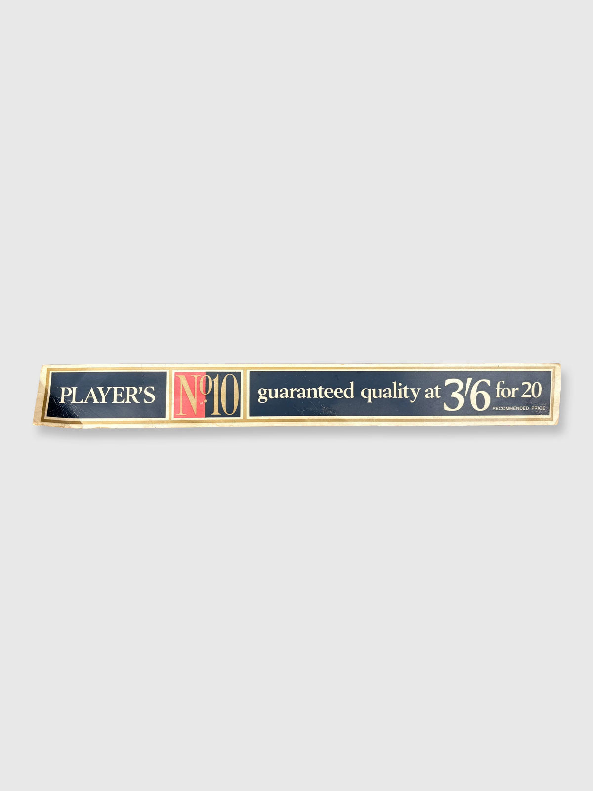 Vintage Shop Display Poster Sign Player's No. 10