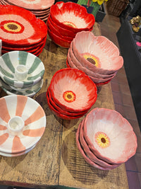 Red Poppy Head Ceramic Pinch Bowl - 12cm