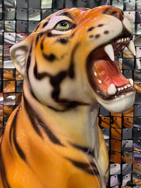 Large Italian Porcelain Tiger Statue Figure