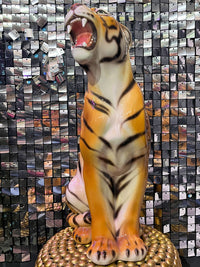 Large Italian Porcelain Tiger Statue Figure