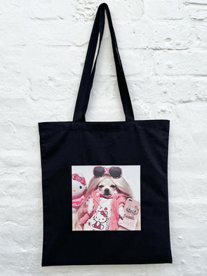 Chilling Chihuahua Meme - Tote Bag - Black