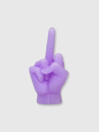 Giving The Finger Hand Candle - Purple