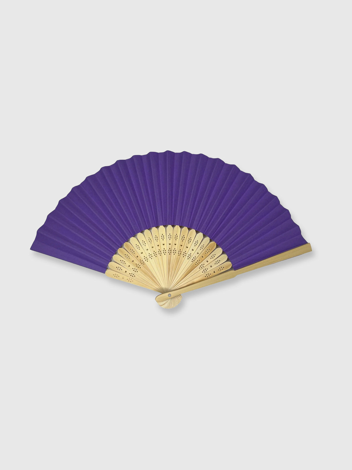 Wooden Paper Hand Fan - Purple