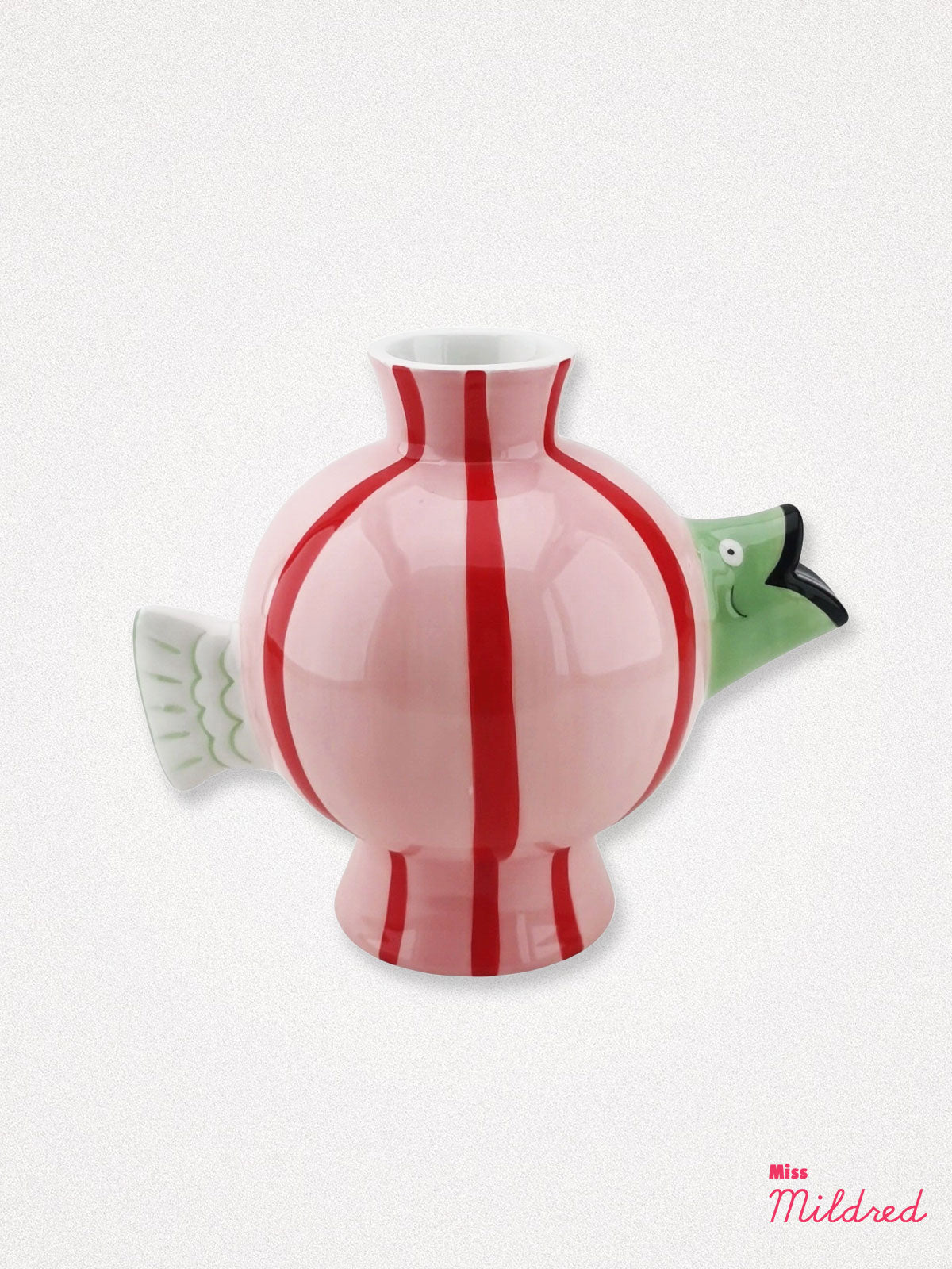 Quirky Ceramic Fish Vase - Pink