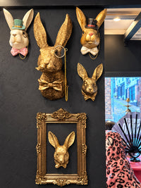 Gold Rabbit Head Hanging Wall Decoration