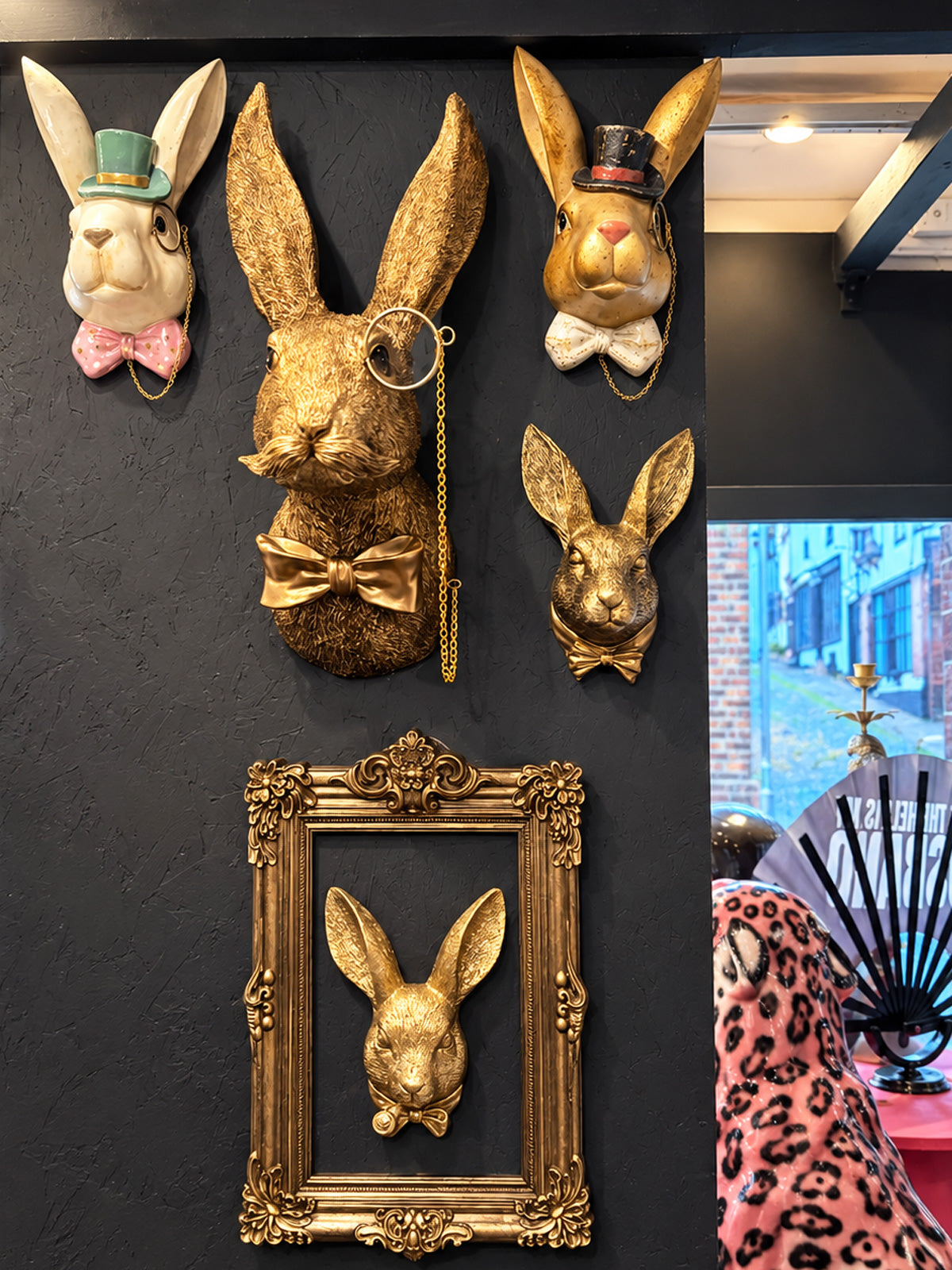 Gold Rabbit Head Hanging Wall Decoration