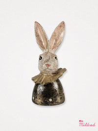 Rabbit Ruffle Bust - Gold & White