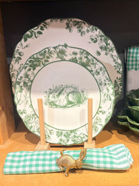 Green Gingham Fabric Napkins - Set of 4