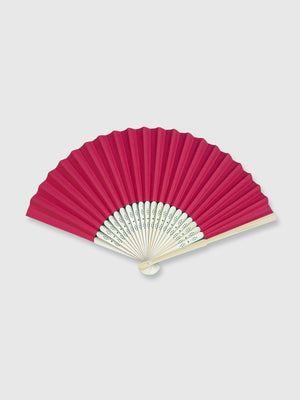 Wooden Paper Hand Fan - Red
