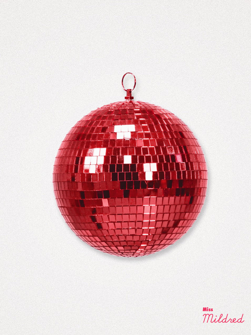 Red Mirrored Disco Ball - Medium 20cm