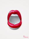 Red Mouth and Lips Storage Pot