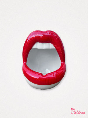 Red Mouth and Lips Storage Pot