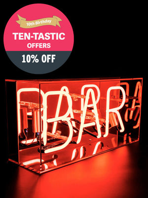 'Bar' Glass Neon Light Box