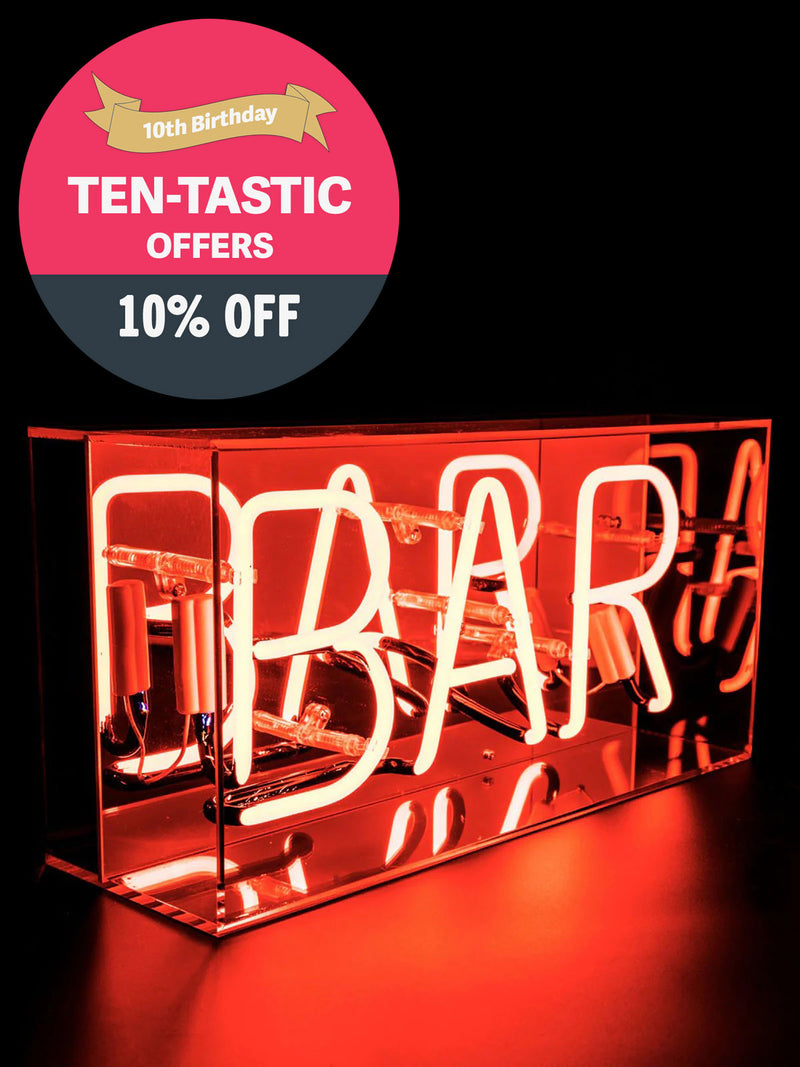 'Bar' Glass Neon Light Box