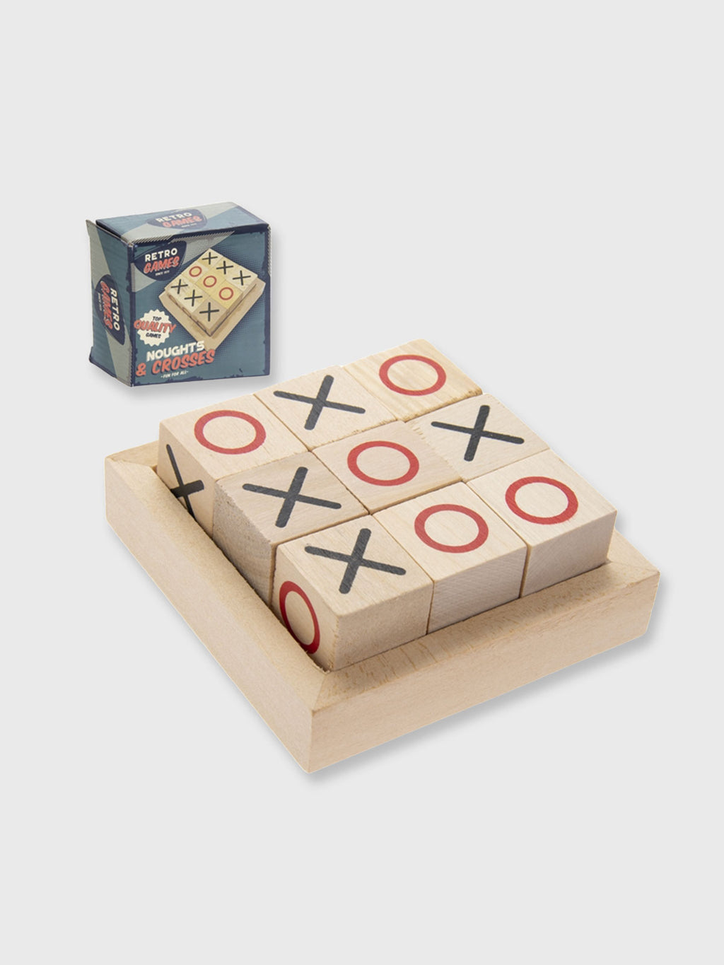 Retro Wooden Board Games - Noughts & Crosses