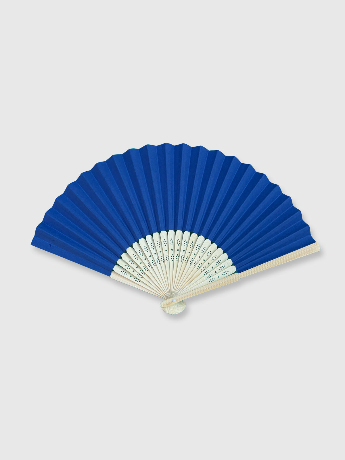 Wooden Paper Hand Fan - Royal Blue