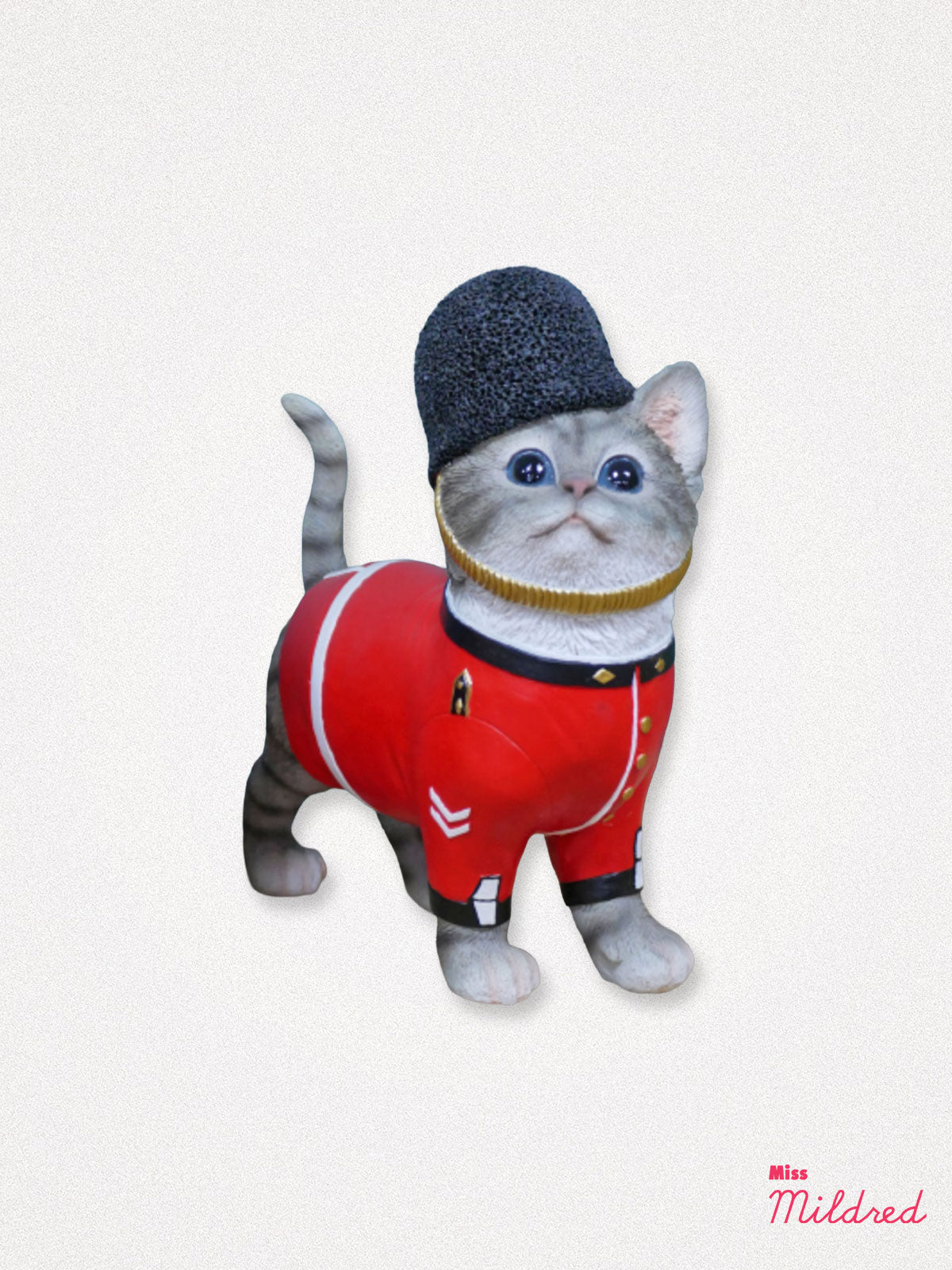 London Royal Guard Cat Statue - Grey Tabby