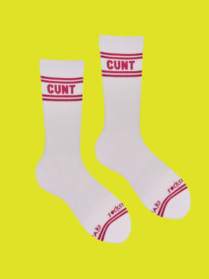 Sweary Socks - Cunt - White