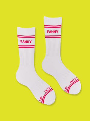 Sweary Socks - Fanny - White
