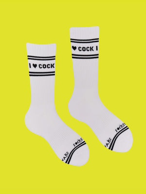 Sweary Socks - I Love C*ck - White