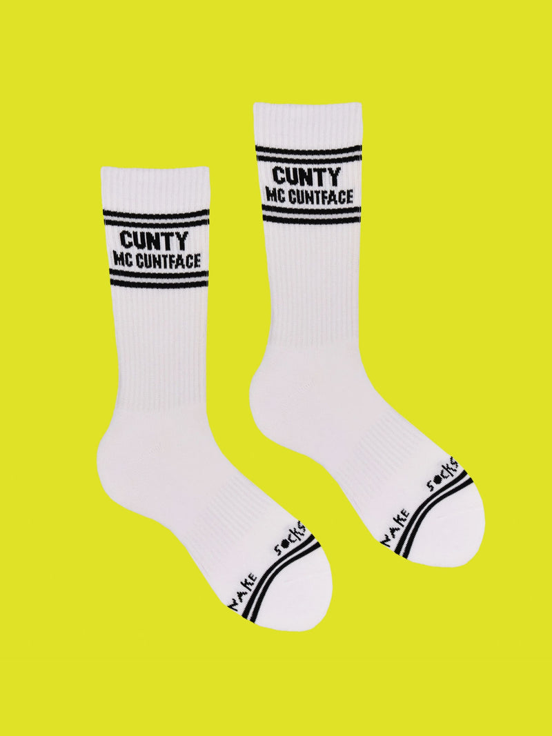 Sweary Socks - Mc Cuntface - White