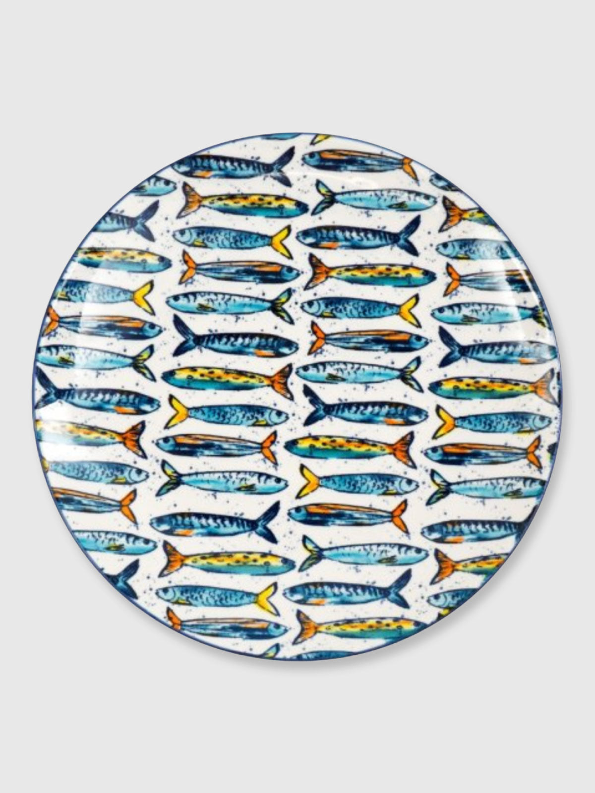 Sardine Fish Print Large Plate