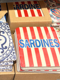 Retro Sardine Tin Tile Coasters - Set of 4